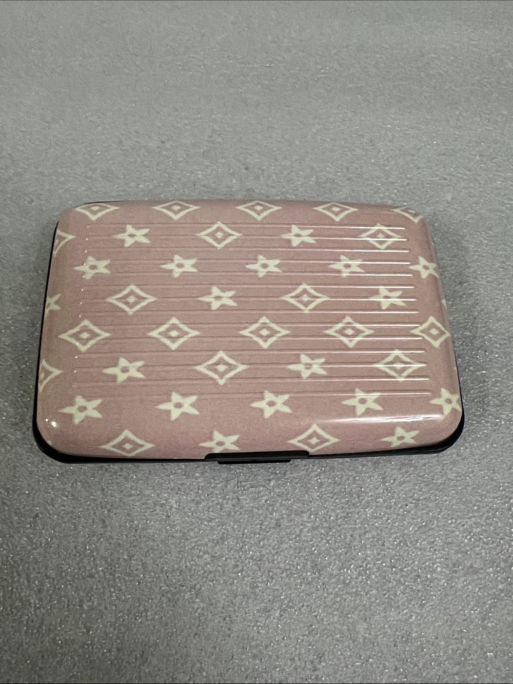 Pink Patterned Card Case Wallet Plastic